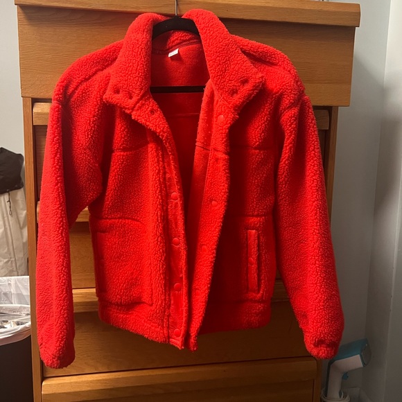 Old Navy Jackets & Blazers - red teddy coat